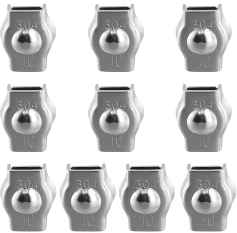 Kznifmk 10 Stück Zangen, Metall-Kabelbinder, Kabelbinder aus Edelstahl 304, Clip zur Befestigung von Stahlkabeln für Metallkabel M10