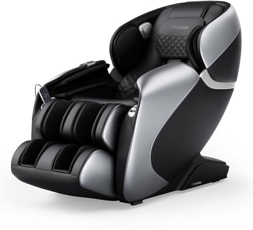 COSTWAY Massagesessel Ganzkörper, Zero Gravity SL Track Massagestuhl mit Heizung und Luftkompression, Shiatsu Massage Chair mit Bluetooth & Sprachfunktion, Relaxsessel elektrisch für Zuhause (Schwarz)