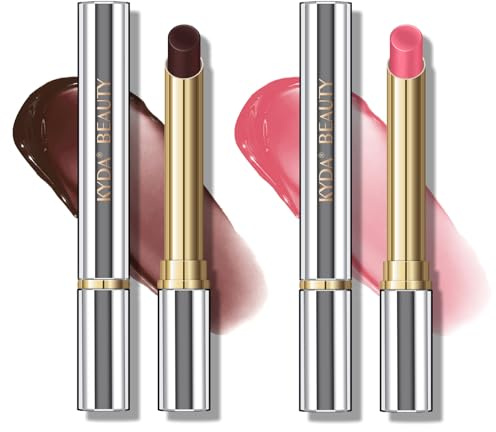 KYDA Tinted Lip Balm, Hydrating Sheer Formula Lip Balm, natürliches glänzendes Finish, feuchtigkeitsspendender Lippenpflegebalsam (Black Candy+Rose Candy)
