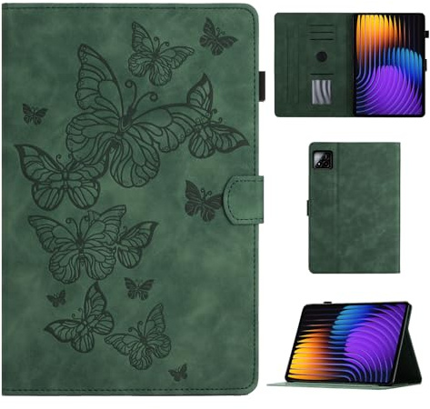 CASAFUNY Hülle für Xiaomi Pad 7 / Pad 7 Pro 11.2 Zoll 2024, PU Lederhülle Tablette Schützhülle mit Standfunktion Tablet Case für Xiaomi Pad 7/7 Pro, Grün