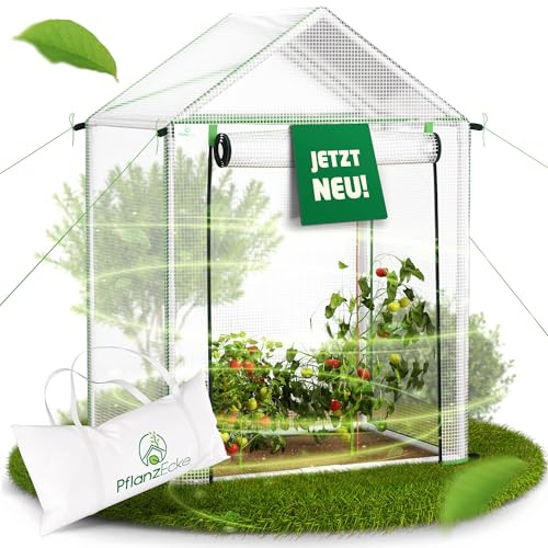 PflanzEcke Tomatengewächshaus klein 70x50x100 cm – UV-beständiges Foliengewächshaus mit Erdnägeln & PVC-Folie | Stabiles Gewächshaus für Garten & Balkon | Grow-Zelt für Pflanzen | Greenhouse | Winter