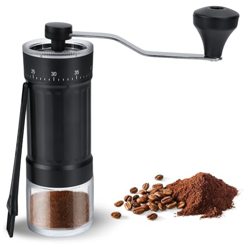 NCTNCX Molinillo Café Manual 40 Ajustable con Molino de cerámica de alta precisión adecuado para Aeropress, Over y cafeteras Moka