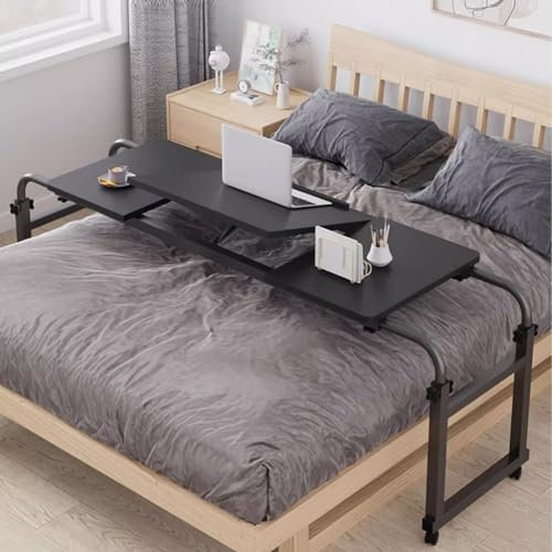 Höhenverstellbarer mobiler Krankenhausbettschreibtisch, rollbarer Betttisch mit Rädern, Betttisch für zu Hause, Arbeitstisch über dem Bett für Laptop, Betttisch für das Schlafzimmer.