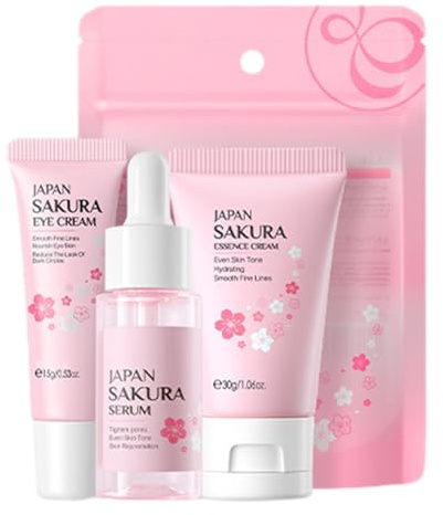 Kit Di Cura Della Pelle Da Viaggio | Crema Notturna 30g | Contiene Crema Contorno Occhi 15g e Soluzione Viso 17ml Prodotto di Bellezza Lenitivo e Nutriente per Viaggio Borsa da Palestra Vacanza