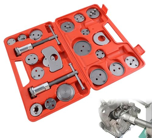 VVORHSBELL Universal Bremskolben-Rückstelltool Kit mit Aufbewahrungskoffer - Zurücksetz-Werkzeug für Scheibenbremsen, Bremsbelagwechsel, Bremskolben-Rückstellung