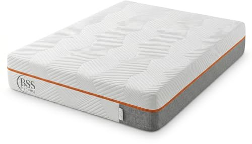 BSS BEDDING Kaltschaummatratze 90x200 cm, 22 cm hoch, H3 H4 mittelfest, 7-Zonen Memory Foam Matratze, Ergonomisch & Atmungsaktiv, mit waschbarem Bezug, Rollmatratze für Rücken Seiten Bauchschläfer