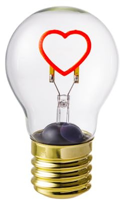 Baroni Home Lampada da Tavolo a forma di Lampadina, Ricaricabile con Cavo USB, Senza Fili, Luce LED, 7x7x12cm Cuore
