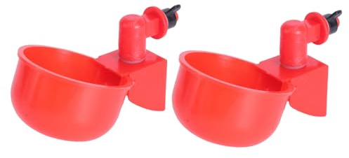SEWACC 2 Stück Automatische Geflügel wasserschale Rote Robuste Tränke aus Umweltfreundlichem Material Langlebig Bruchsicher Einfache Reinigung für Hühner Tauben Enten und Wachteln