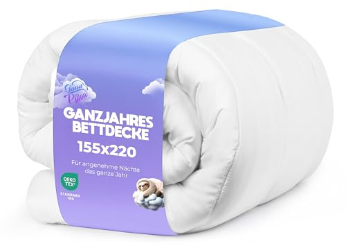 Cloud Pillow Bettdecke 155x220-4 Jahreszeiten Steppdecke mit 300 g/m2 Mikrofaserfüllung - waschbar, allergikerfreundlich & Oeko-TEX Zertifiziert