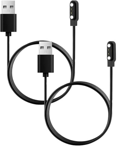 Chargeur Montre Connectée Universel Magnétique–Lot de 2 Chargeurs Smart Watch à Broches 4 mm, Câble USB 60 cm–Charge Rapide pour Tracker Fitness et Montre Intelligente,Chargeur pour montre Connectée