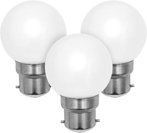 JINLONTA B22 Glühbirne G45 Golfball 3W AC230V Kaltweiß 6000K 3er-Pack | nicht dimmbar, ersetzt 25W, G45 Golfball, Bajonett, für Café, Bar, Restaurant, Heimbeleuchtung