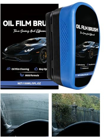 Tuxuseo Limpiador De Película De Para Cristales De Coche | Tablero De Emulsión De 150 ml Para Recubrimiento - Cepillo Limpiador Manual Para Cristales - Para Automóviles, Elimina Manchas, Mejora