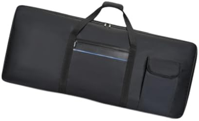QUILSTM Wasserdichte Keyboardtasche für 61 Tasten mit dicker Polsterung zum Schutz vor Kratzern und Staub, inklusive E Piano Tasche, Rucksacktasche, Notenhülle, Schutzhülle