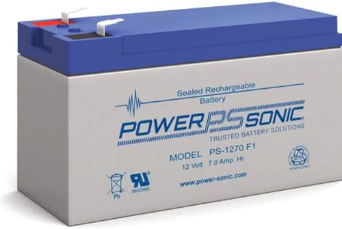 Power Sonic PS1270 12V 7Ah AGM Rechargeable Battery - Suitable for Alarms, CCTV, Access Control etc..