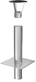 Schornsteinverlängerung Kaminverlängerung einwandig DN Ø 180 mm 0,5 m + Haube