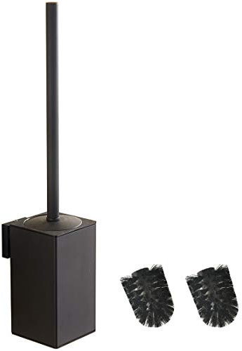 BGL Schwarze Klobürste mit Wandmontage - Quadratische WC-Bürstenhalterung aus 304-Edelstahl