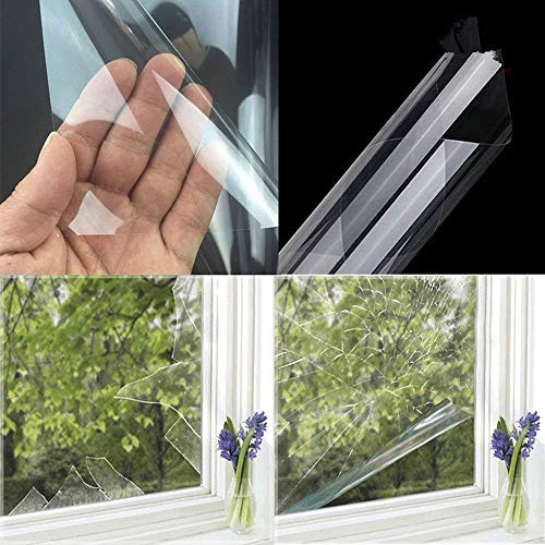 ANNIUP 2 rolls Uv Reflective Anti Shatter Mirror Window Film, Glass UV Protection Anti Shatter Clear Shatterproof Safety Security Window，50X100cm