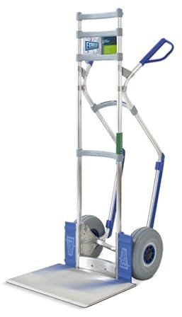 Vollmontierte EXPRESSO Alu Profi- Sackkarre mit klappbarer Schaufel AE201425K / 250kg / Für Autoreifen und sperrige Güter/pannensichere Vollgummireifen