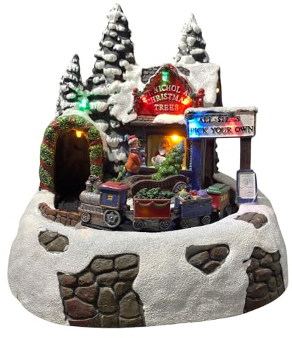 DueEsse Villaggio Natalizio Scenario Babbo Natale con Slitta Luci Suoni Movimento DF62306