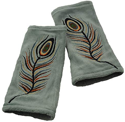 musimon Handstulpen Pulswärmer Stulpen Samt 100% Baumwolle bestickt