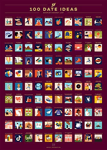 Enno Vatti Rubbelposter Date - 100 Date-Ideen für Paare, Bucket List Plakat, Paargeschenk zum Jahrestag - Rubbelposter für Kreative Unternehmungen und Einzigartige Erlebnisse - 42 x 59,4 cm