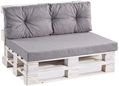 Gutekissen Cuscini per pallet Cuscini per pallet, Trapuntato, Liscio PPF (Cuscino di seduta 120x60 liscio, Grigio)