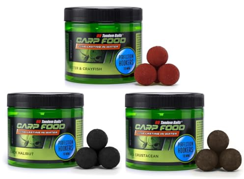 Tandem Baits Karpfen Futter Angelfutter Hakenköder Perfection Hookers 3-er Set 18 mm 120 g Flavour Mix Fisch