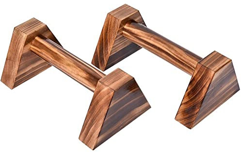 XININ 2pcs Fitness Holzständer Push Ups Gymnasium Übungstraining Brust H Förmig Holz Calisthenics Handstand Parallelstange Doppelstange,Small