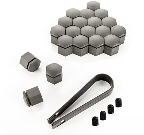 LST 20x Sechskant Abdeckkappen Radschraube Felgen Kappen Set 19 mm grau Matt