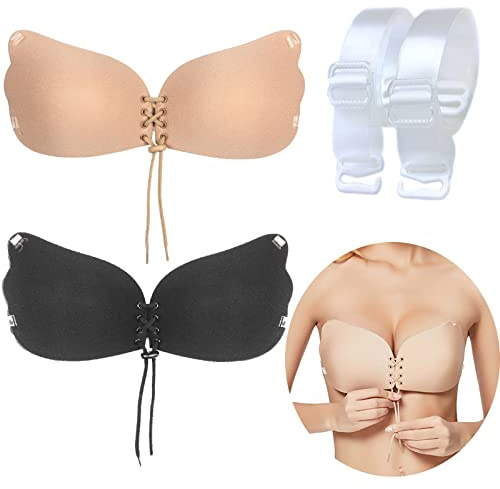 BSITSSS Soutien Gorge Adhésif Push Up Dos Nu - 2 Paires Sans Bretelles Invisible pour Robes De Mariée