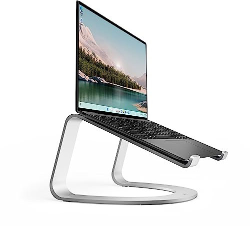Twelve South Curve SE for MacBooks and Laptops | Aluminum Ergonomic Desktop Cooling Stand for Home or Office, Silver