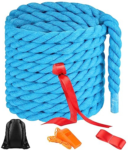NEBURORA 20FT Tauziehseil für Kinder und Erwachsene Outdoor-Spiele (Blau) | Outdoor-Spiele, geeignet für Sportfeste, Familientreffen, Sommer, Garten, Hinterhof, Rasen, Camping,Picknick, Karneval,Partys