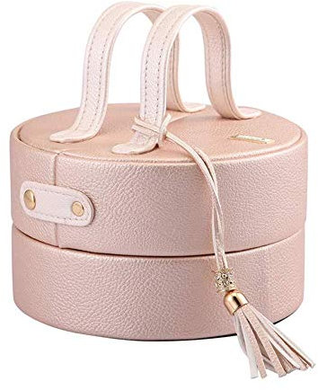 BONOOL Schmuckkästchen, PU-Leder, Samt, Schmucktruhe, tragbares Reiseetui für Armbänder, Ohrringe, Ringe, Schmuckkästchen für Damen