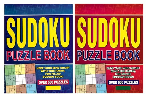 WF Graham Sudoku Puzzle Book, set of 2 - Spiral Bound Brain Teasers Travel Puzzles Book with over 500 Logic Puzzles