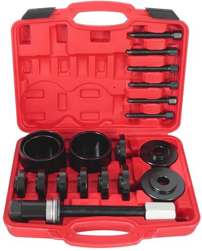 BOOMSTART 19Pcs Front Wheel Drive Bearing Removal Tool, Universal FWD Wheel Bearing Press Adapter Puller Tool Kit, for Cars Vans Light Trucks