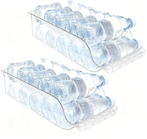 2 Pack Rolling Fridge Can Dispenser, Fridge Organiser Containers Drinks, Expandable Fridge Can Holder, Beverage Bottle Rack for Beer, Soda, Coke 330ml/500ml for Kitchen Refrigerator Cupboard