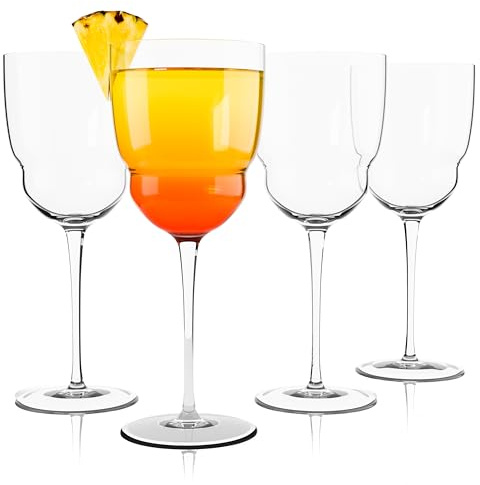Luigi Bormioli Margarita Cocktail Glasses Set of 4 x 320ml - Crystal Cocktail Glasses, Super Light Titanium Reinforced Backdoor'20s Vintage Style Glassware