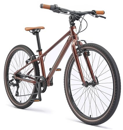 BIKESTAR Leichtgewicht 9 kg Kinder Jugend Fahrrad Aluminium ab 8-9 Jahre | 24 Zoll 8 Gang Shimano Schaltung Ultra Leicht | Kupfer