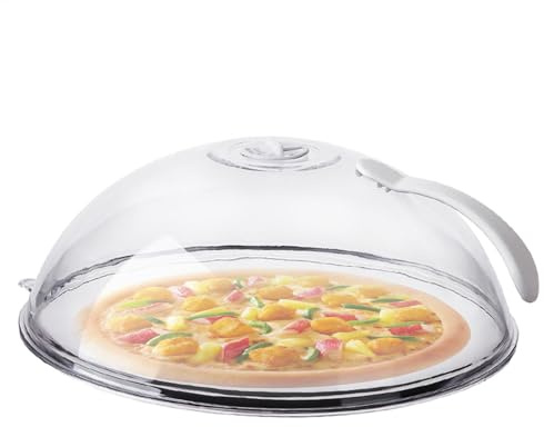 Cloche Micro-Onde 26 cm, Cloche Alimentaire pour Micro-ondes, Couvercle Anti-éclaboussures pour Micro-ondes, Couvre Assiette Micro-Ondes, Couvercle Micro-Ondes avec Trous de Vapeur et Poignée