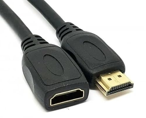 360° Flexible HDMI Extension Cable, 4K HDR Compatible Ps4, Projector, Fire Stick, Monitor, Television, Gold Plated Male to Female, High Speed HDMI 2.0 (1 Meter)