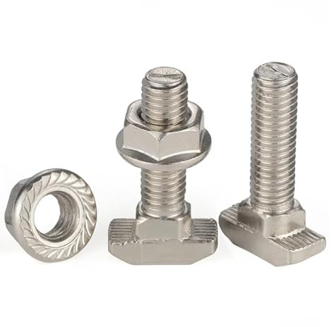 WENYOG Hammerkopfschrauben T-förmiger Hammerbolzen der Serie 2, Zubehör for Aluminiumprofile, T-förmige Bolzenmutter(20pcs 40-M8x25)