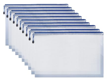 Bolsas de Documentos 10 Piezas Bolsa de Archivo A4 Bolsa de Archivo de Cremallera para Viajes Papelería Oficina Organizar Cosméticos