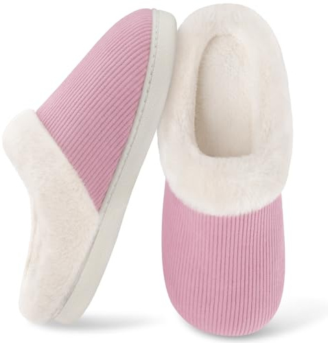 Wostock Inverno Pantofole Donna Peluche Ciabatte Caldo Comode Scarpe da Casa Antiscivolo Memoria Schiuma Pantofole Interno Esterno
