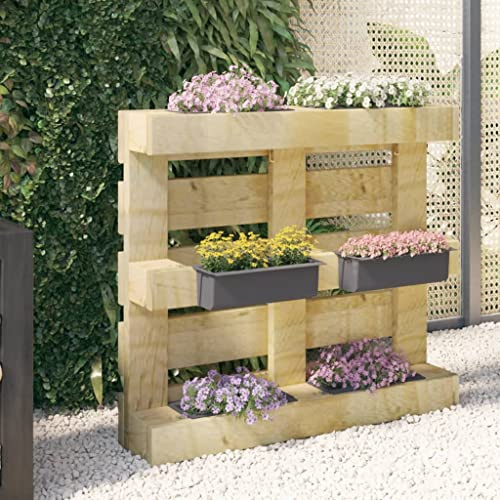 Fioriera per pallet europei, 12 pezzi, per esterni, adatta per ristoranti, cortili, giardini, caffè, grigio, 36 x 13,5 x 9,5 cm, PP