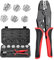 EngineR Pinza Crimpatrice Capicorda Per Elettricisti, Set 7 In 1 (0,5-6mm²) Strumenti Di Crimpatura Multifunzionale Per Cavi Elettrici, Rj45, Connettori In Nylon, Capicorda Solari