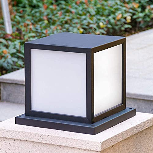 BLOOHK Lampada da Esterno a palo, Moderna Lampada a LED Quadrata, Lampada da Giardino a Colonna Impermeabile IP65, Illuminazione per Recinzione Esterna, vialetto, Patio, Ingresso