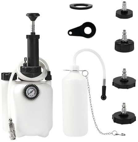 3L Kit De Purgeur De Freins Voiture Manuel,Purgeur De Frein Avec Bouteille De Purge De 1L Et 4 Adaptateurs De Maître-Cylindre,Compatible Avec Plupart Des Véhicules Européens,Une Utilisation En Atelier