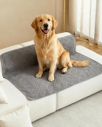 VICBINLY wasserdichte Hundedecke Sofaschutz, Autoschondecke für Haustiere Hundedecke Outdoor Robuste Hundematte als Schutz für Sofa & Bett rutschfeste Unterseite 130 x 100 cm - Grau CTH017G