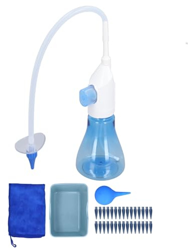Kit de nettoyage de lave-oreille W10 Kit de rinçage d'irrigation de l'oreille douce avec 30 buses (Ciel bleu)