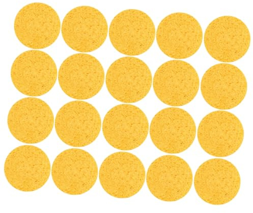 LOLIPPYY 20pcs Round Cellulose Makeup Removal Sponges for Face Soft Absorbent Facial Powder Puff Gentle Foundation Cleaner for Women and Men Travel-friendly Skincare Tool